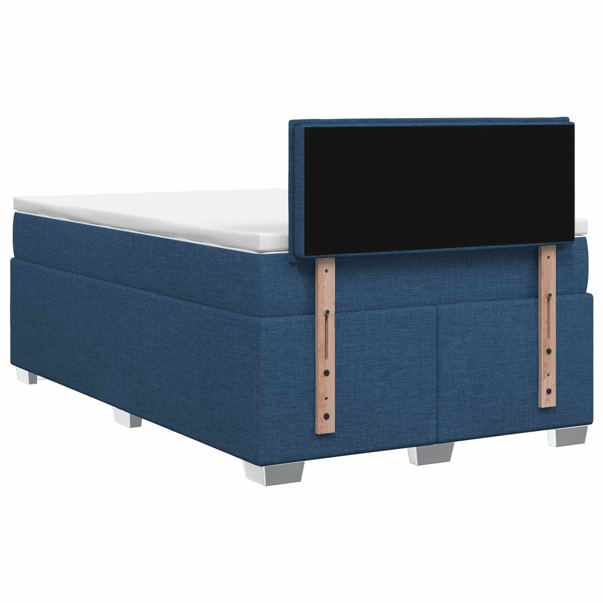 Postel Boxspring S Matrací S Čelo Modrá 120 X 200 Cm Textil