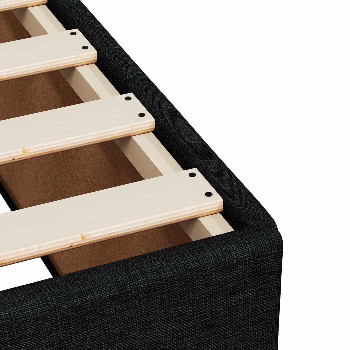 Postel Boxspring S Matrací S Čelo Černá 120 X 200 Cm Textil