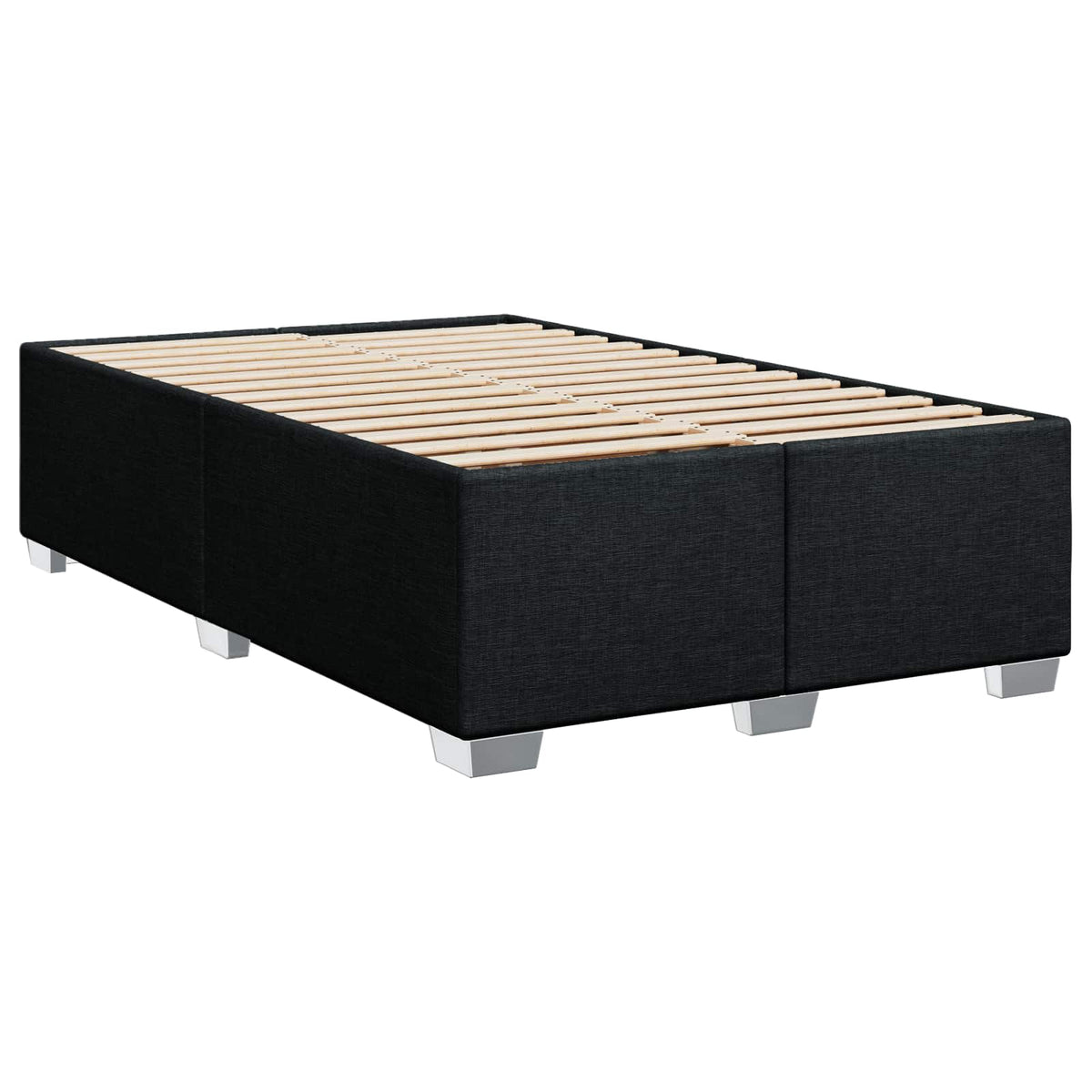 Postel Boxspring S Matrací S Čelo Černá 120 X 200 Cm Textil