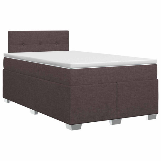 Postel Boxspring S Matrací Tmavě Hnědá 120 X 200 Cm Textil