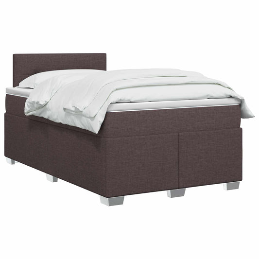 Postel Boxspring S Matrací Tmavě Hnědá 120 X 200 Cm Textil