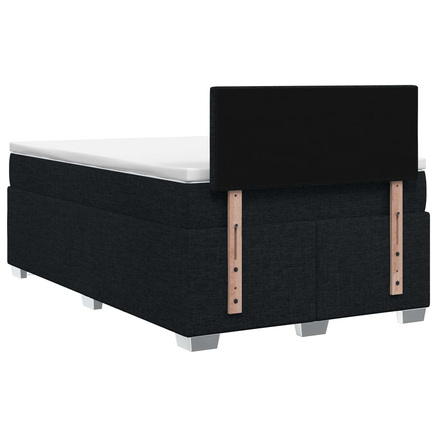Postel Boxspring S Matrací S Čelo Černá 120 X 200 Cm Textil