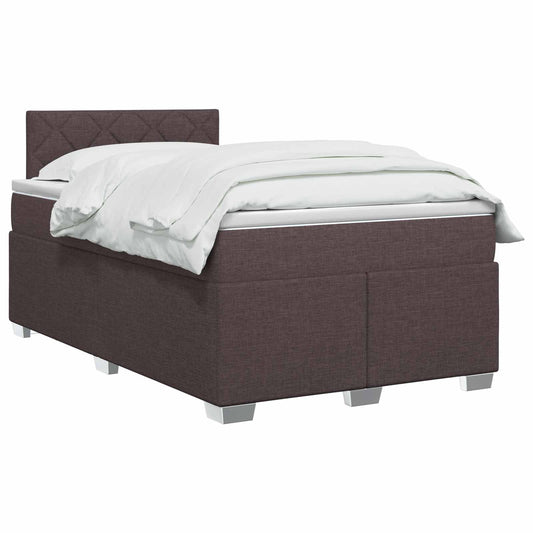 Postel Boxspring S Matrací Tmavě Hnědá 120 X 200 Cm Textil