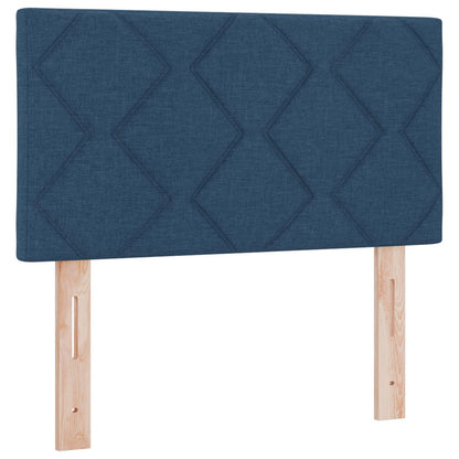 Postel Boxspring S Matrací S Čelo Modrá 120 X 200 Cm Textil