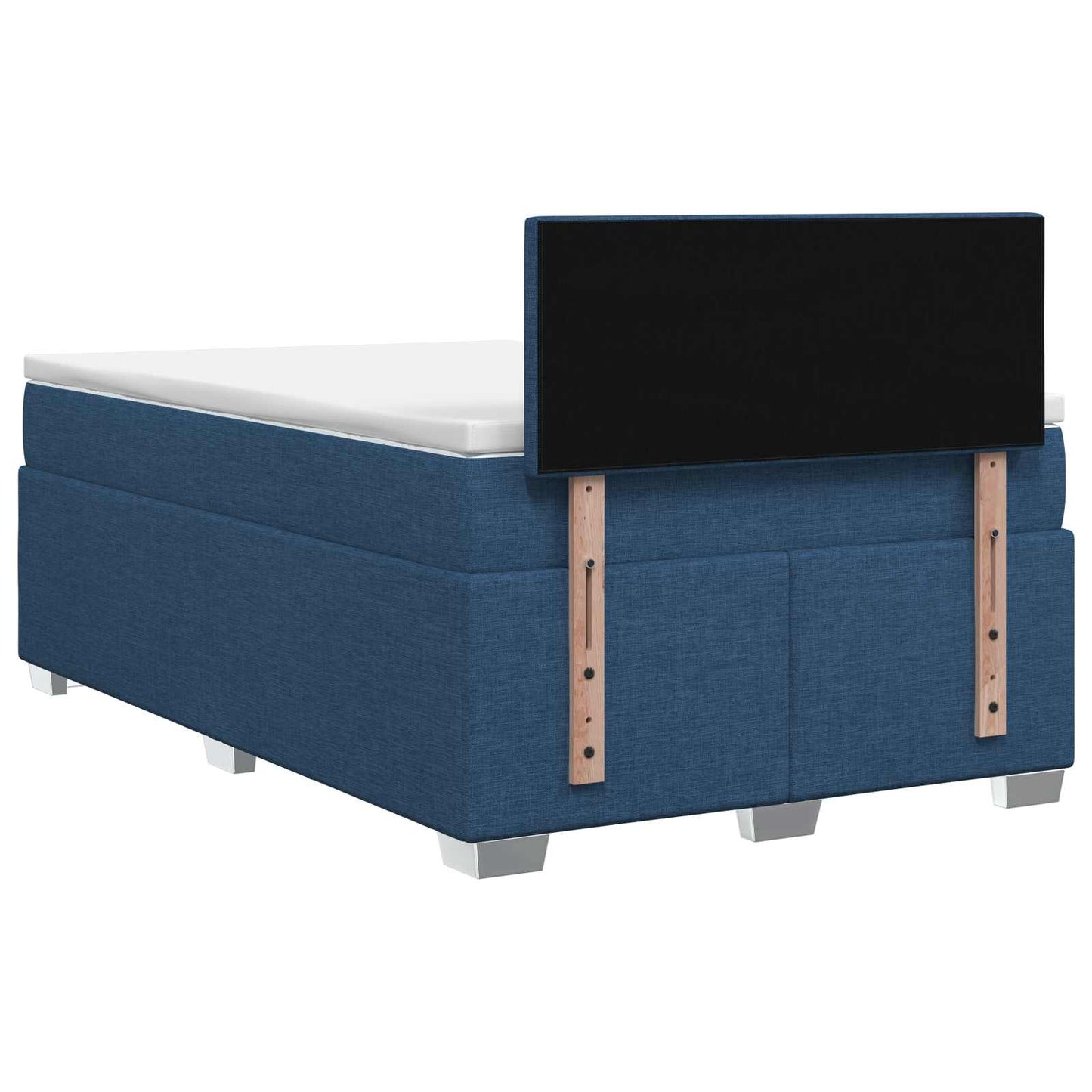 Postel Boxspring S Matrací S Čelo Modrá 120 X 200 Cm Textil