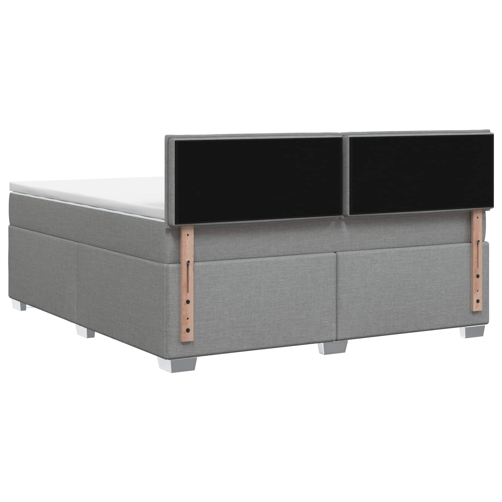 Postel Boxspring S Matrací Světle Šedá 140 X 190 Cm Textil