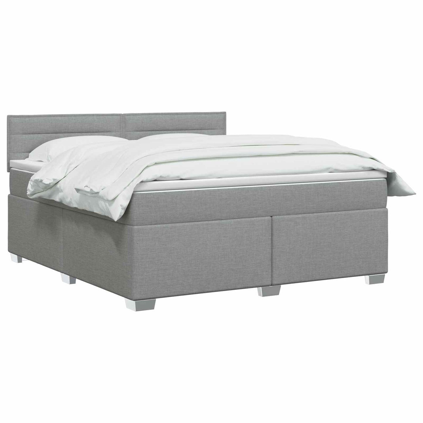 Postel Boxspring S Matrací Světle Šedá 140 X 190 Cm Textil