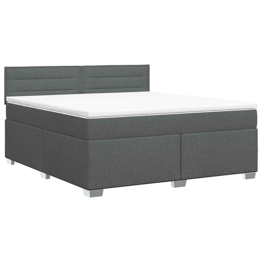 Postel Boxspring S Matrací Tmavě Šedá 140 X 190 Cm Textil