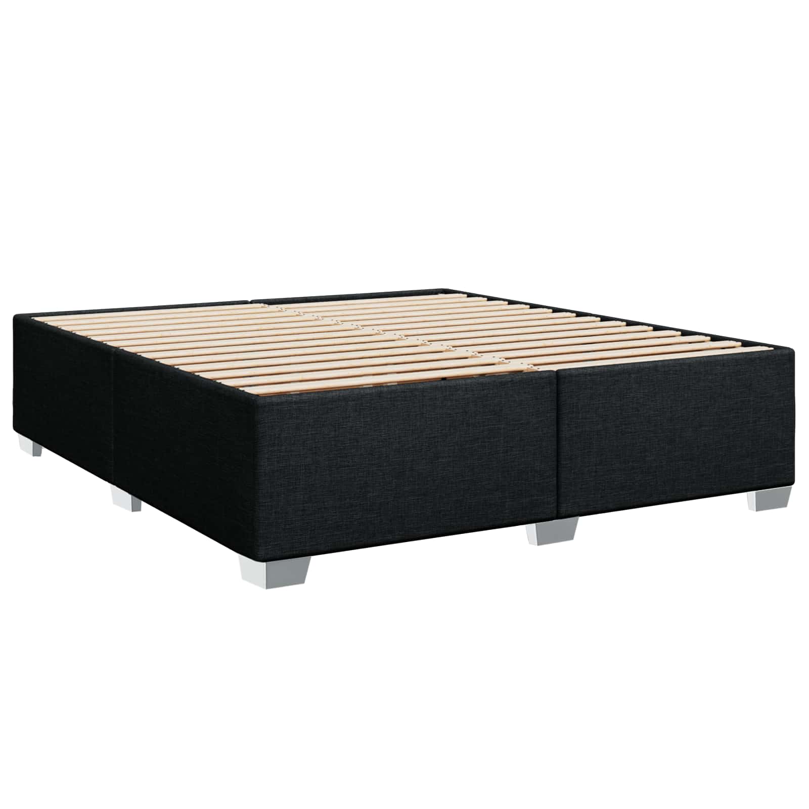 Postel Boxspring S Matrací S Čelo Černá 140 X 190 Cm Textil