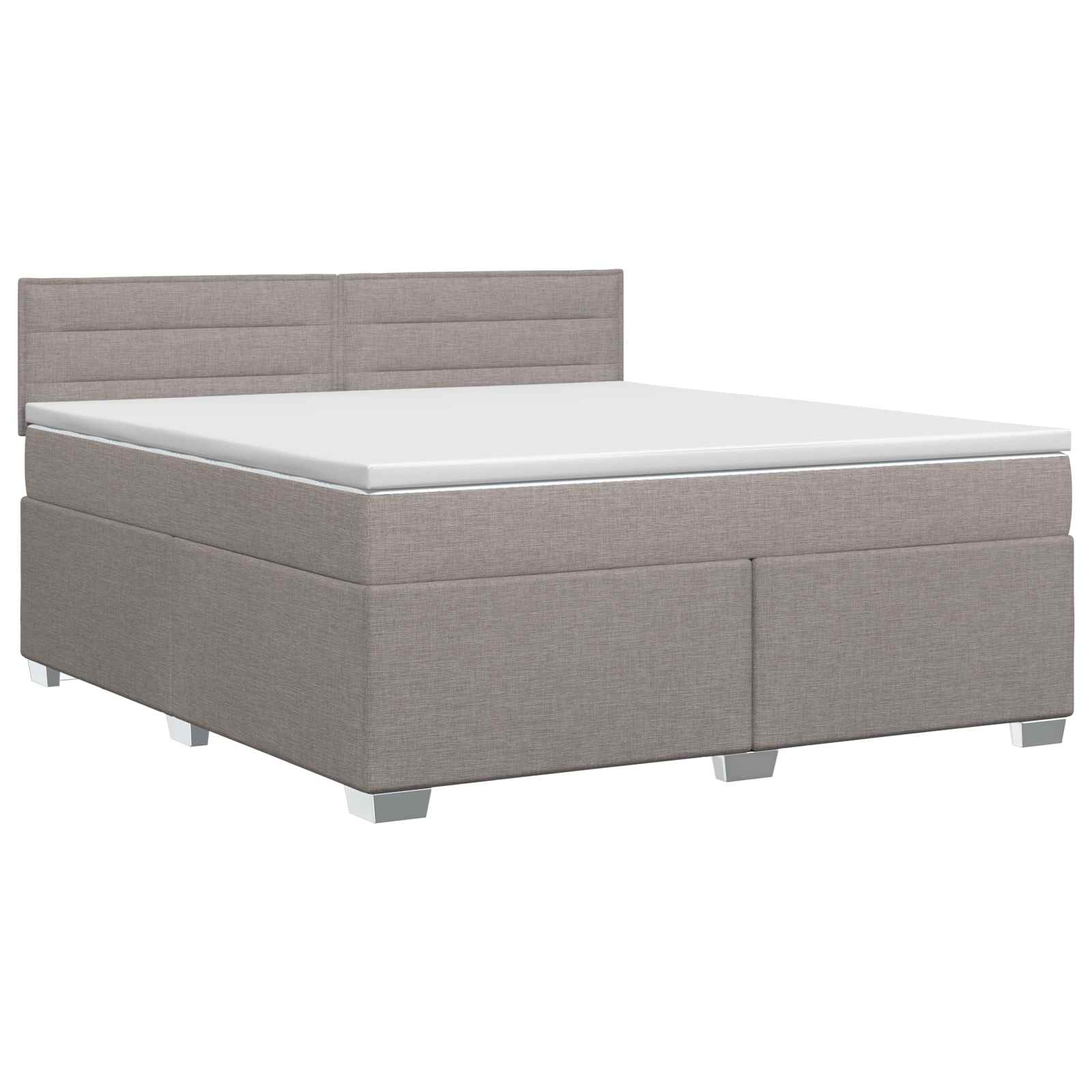 Postel Boxspring S Matrací S Čelo Taupe 140 X 190 Cm Textil