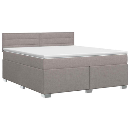 Postel Boxspring S Matrací S Čelo Taupe 140 X 190 Cm Textil