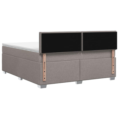 Postel Boxspring S Matrací S Čelo Taupe 140 X 190 Cm Textil