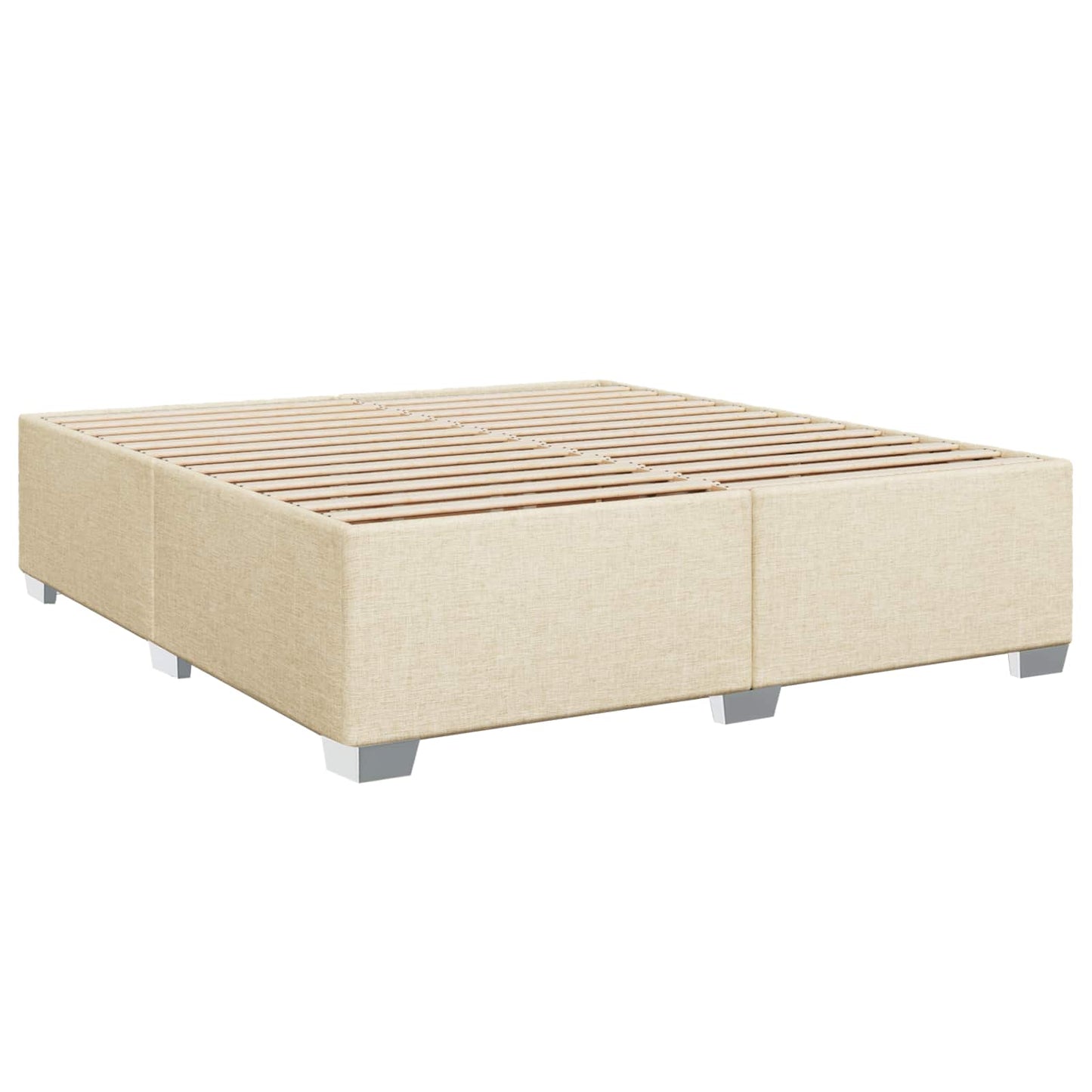 Postel Boxspring S Matrací S Čelo Krémová 140 X 190 Cm Textil