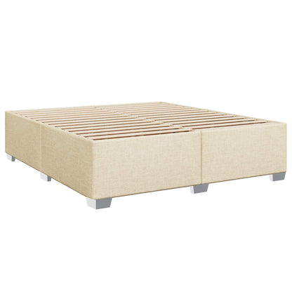 Postel Boxspring S Matrací S Čelo Krémová 140 X 190 Cm Textil