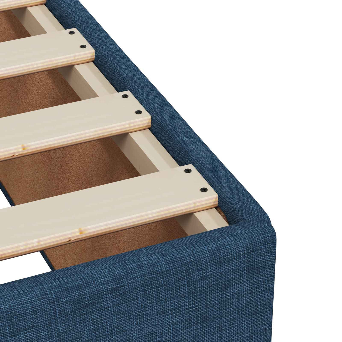 Postel Boxspring S Matrací S Čelo Modrá 140 X 190 Cm Textil