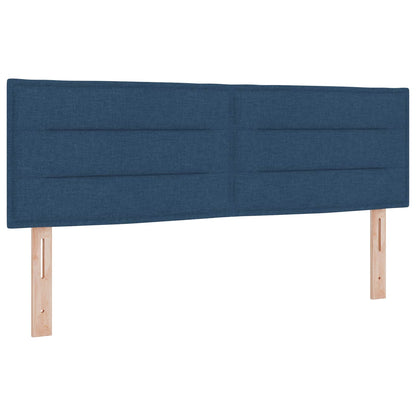 Postel Boxspring S Matrací S Čelo Modrá 140 X 190 Cm Textil