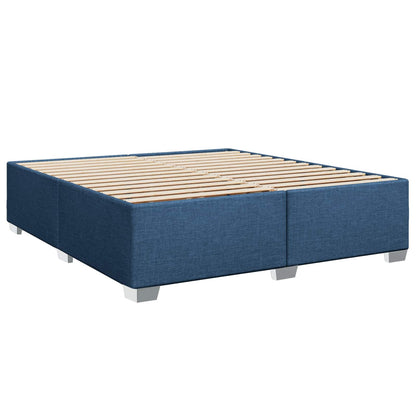 Postel Boxspring S Matrací S Čelo Modrá 140 X 190 Cm Textil