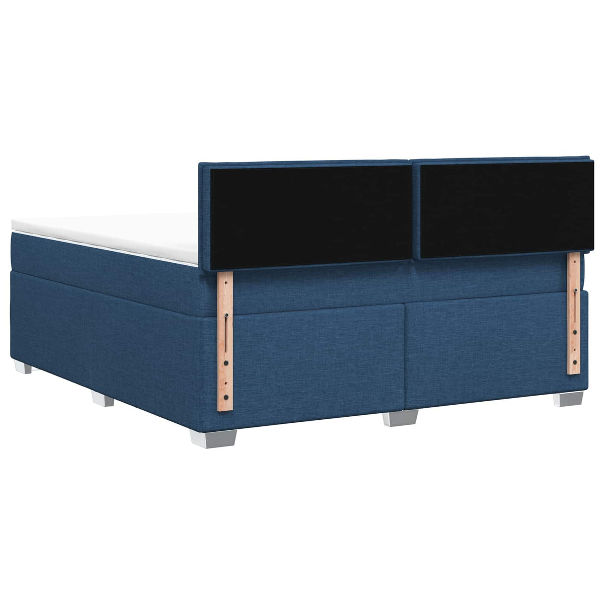 Postel Boxspring S Matrací S Čelo Modrá 140 X 190 Cm Textil