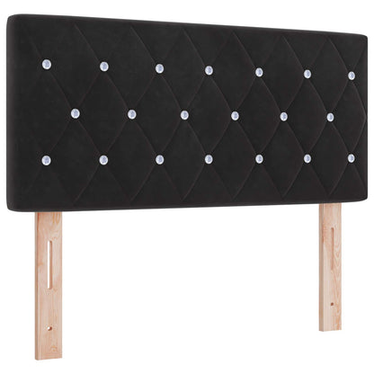 Postel Boxspring S Matrací S Čelo Černá 120 X 200 Cm Samet