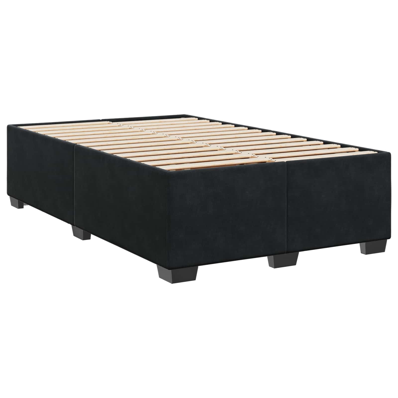 Postel Boxspring S Matrací S Čelo Černá 120 X 200 Cm Samet