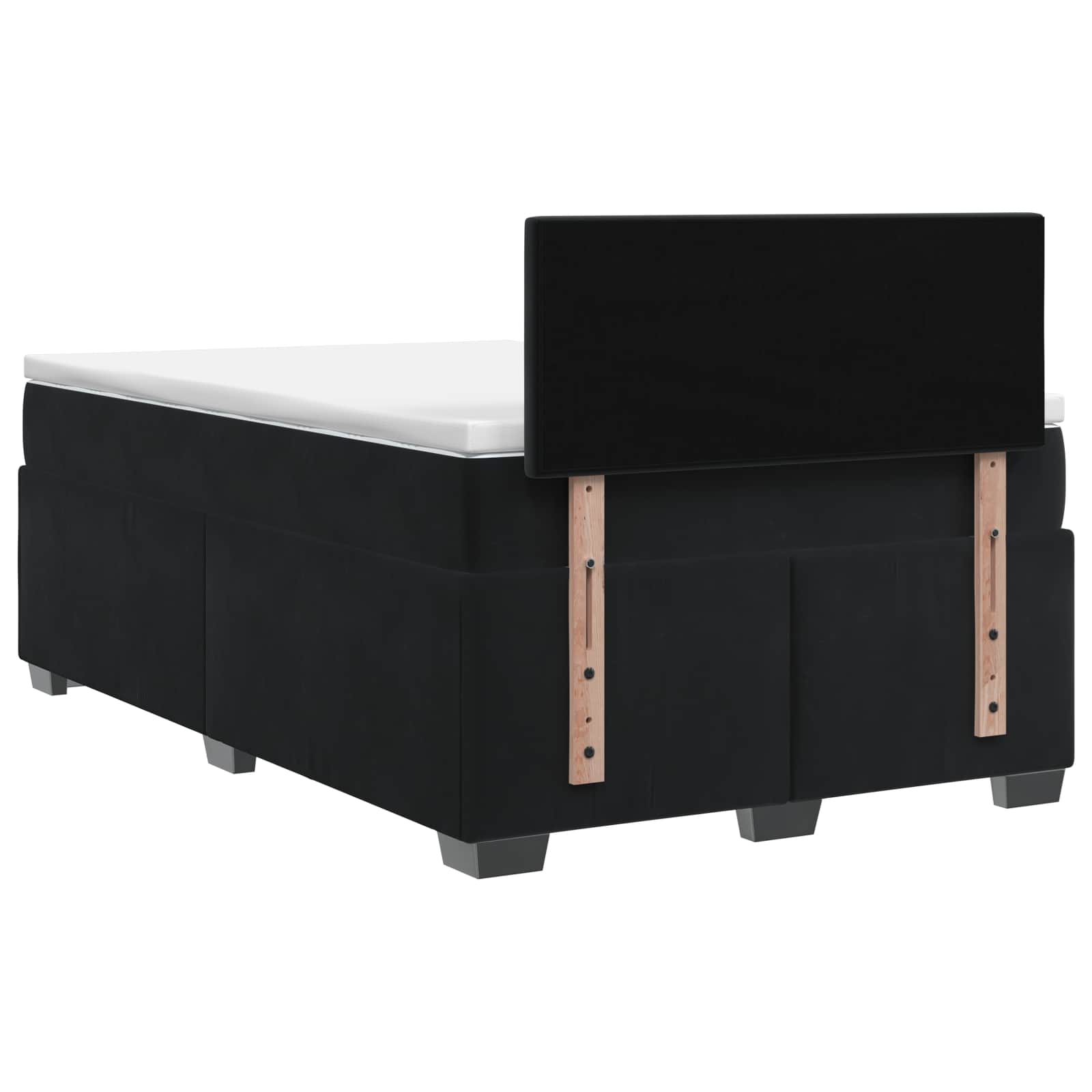 Postel Boxspring S Matrací S Čelo Černá 120 X 200 Cm Samet