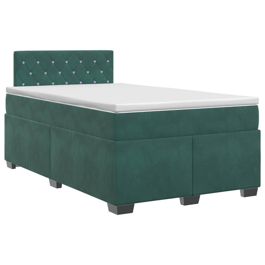 Postel Boxspring S Matrací Tmavě Zelená 120 X 200 Cm Samet