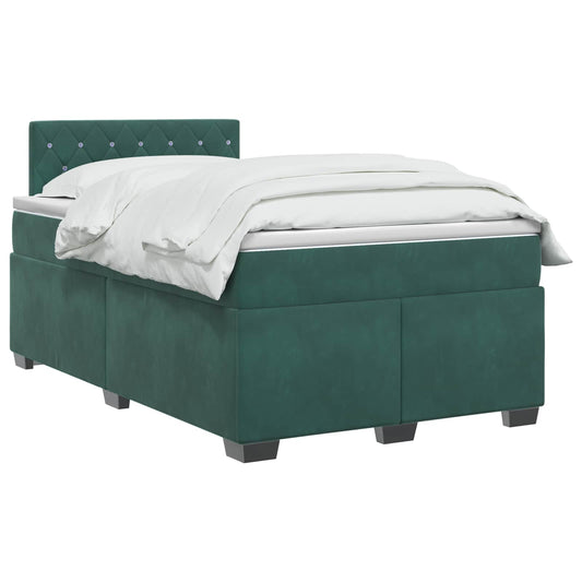 Postel Boxspring S Matrací Tmavě Zelená 120 X 200 Cm Samet