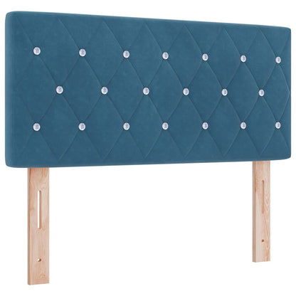 Postel Boxspring S Matrací Tmavě Modrá 120 X 200 Cm Samet