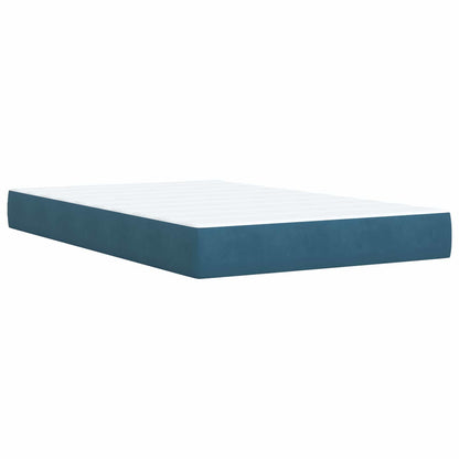 Postel Boxspring S Matrací Tmavě Modrá 120 X 200 Cm Samet