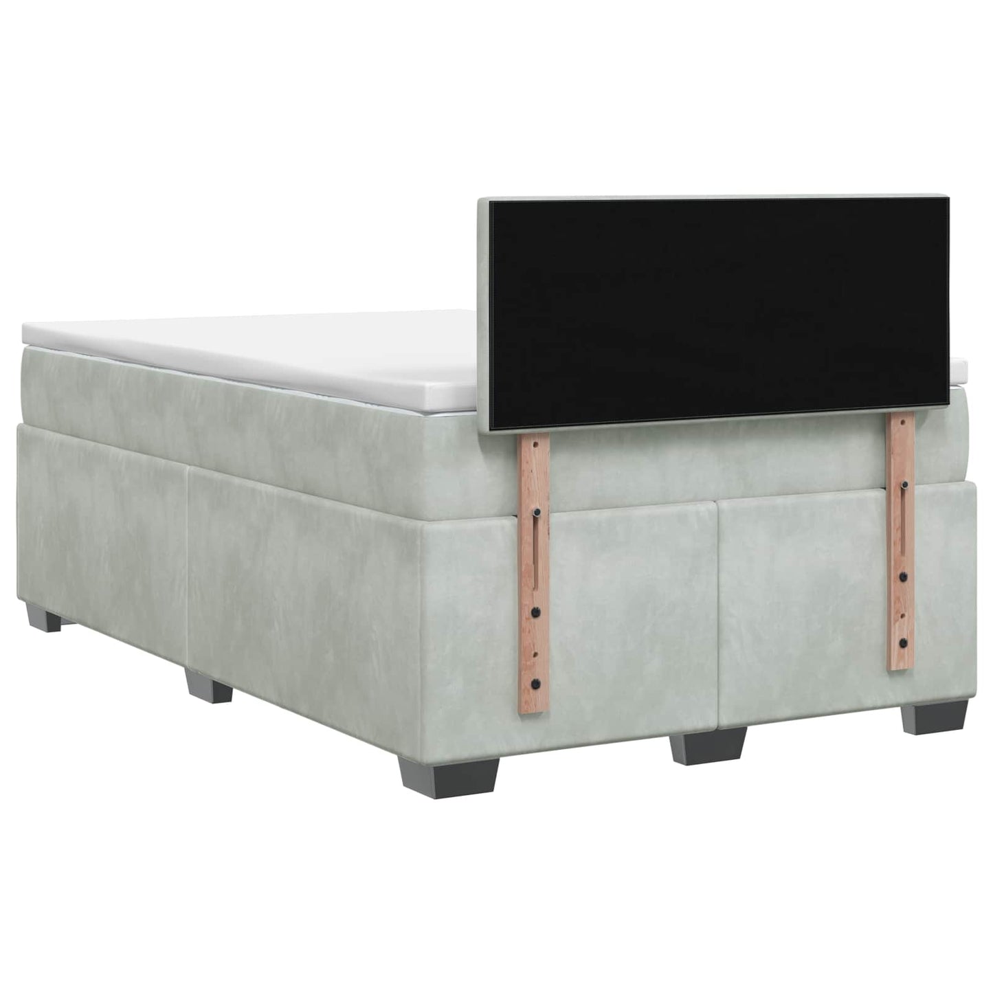 Postel Boxspring S Matrací Světle Šedá 120 X 200 Cm Samet