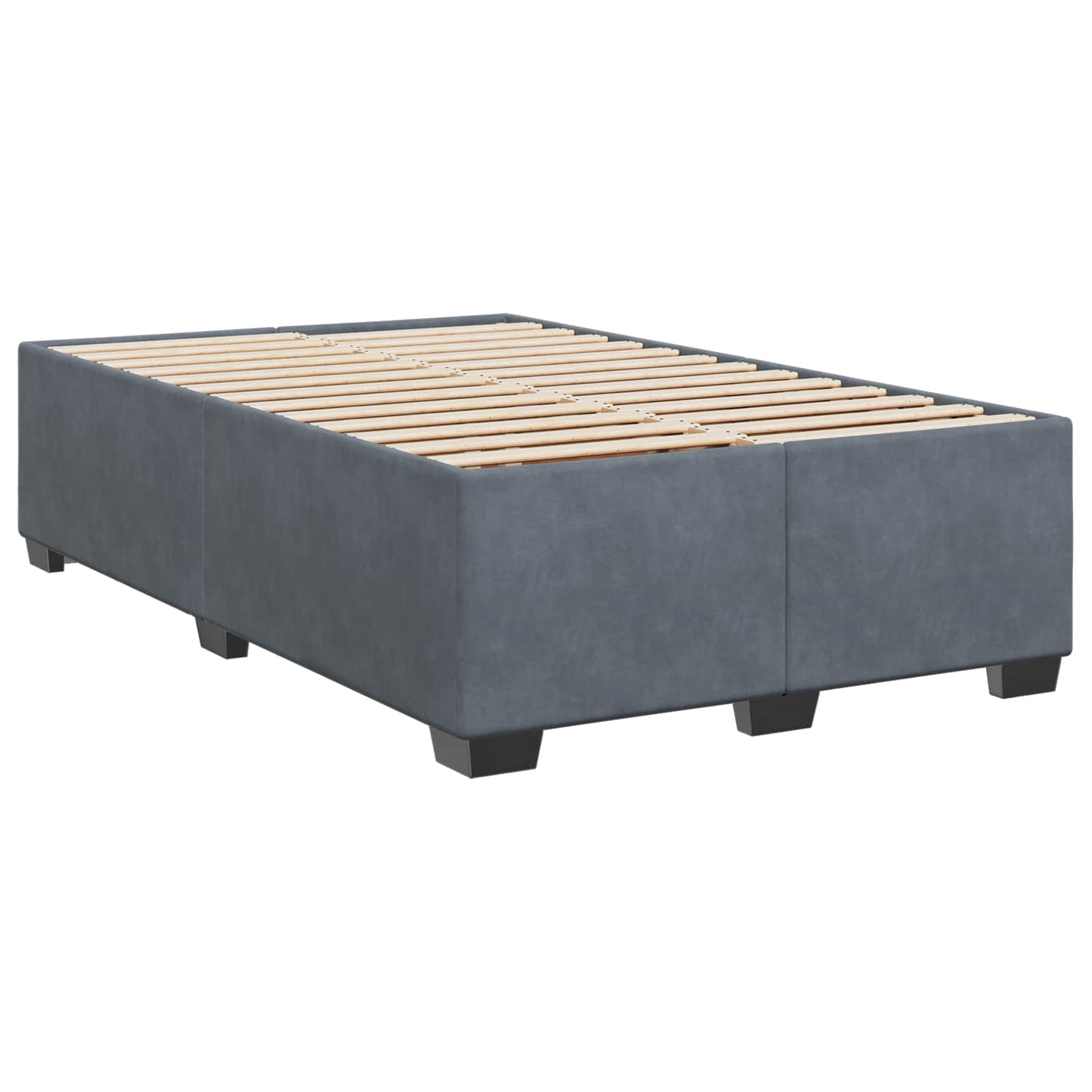 Postel Boxspring S Matrací S Čelo Tmavě Šedá 120 X 200 Cm Samet