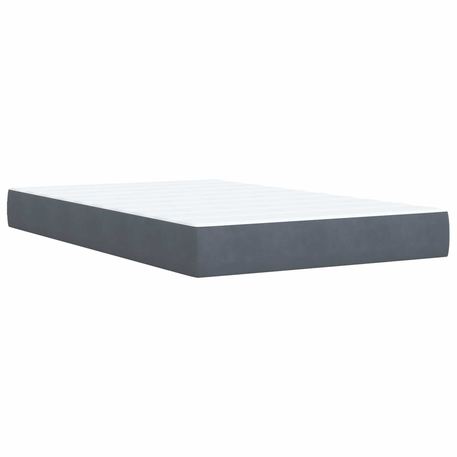 Postel Boxspring S Matrací S Čelo Tmavě Šedá 120 X 200 Cm Samet