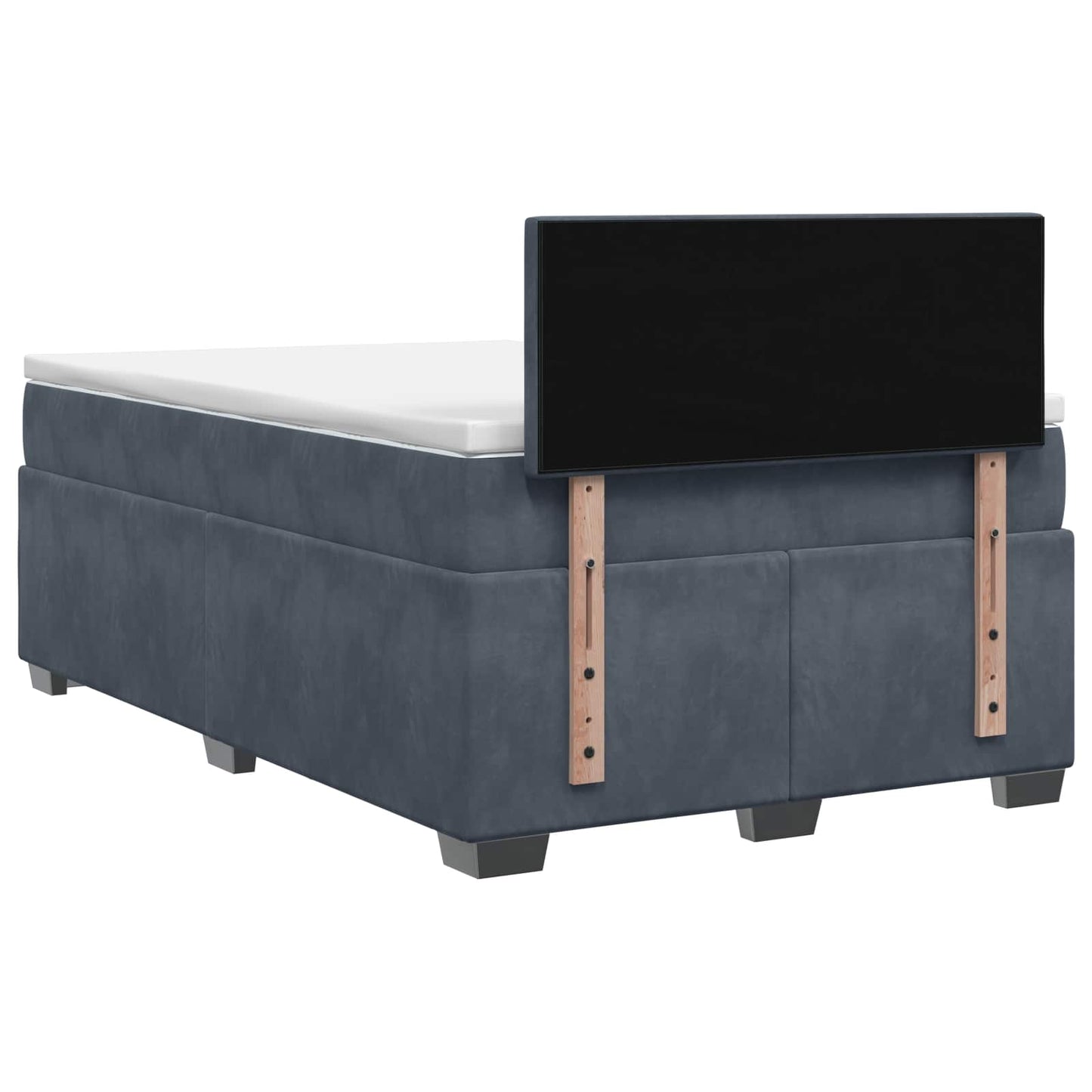 Postel Boxspring S Matrací S Čelo Tmavě Šedá 120 X 200 Cm Samet