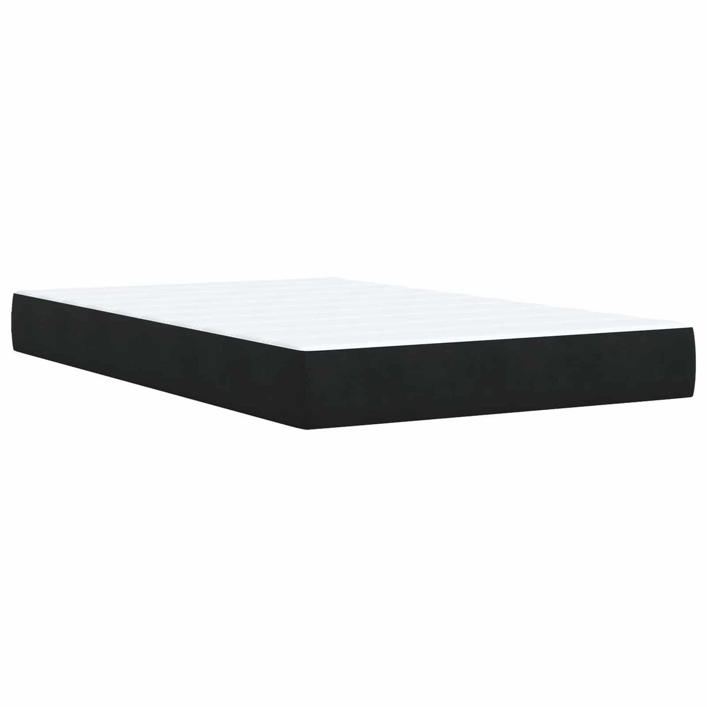 Postel Boxspring S Matrací S Čelo Černá 120 X 200 Cm Samet