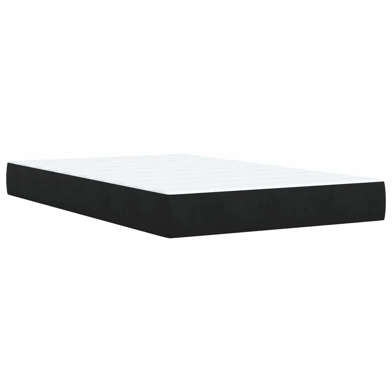 Postel Boxspring S Matrací S Čelo Černá 120 X 200 Cm Samet