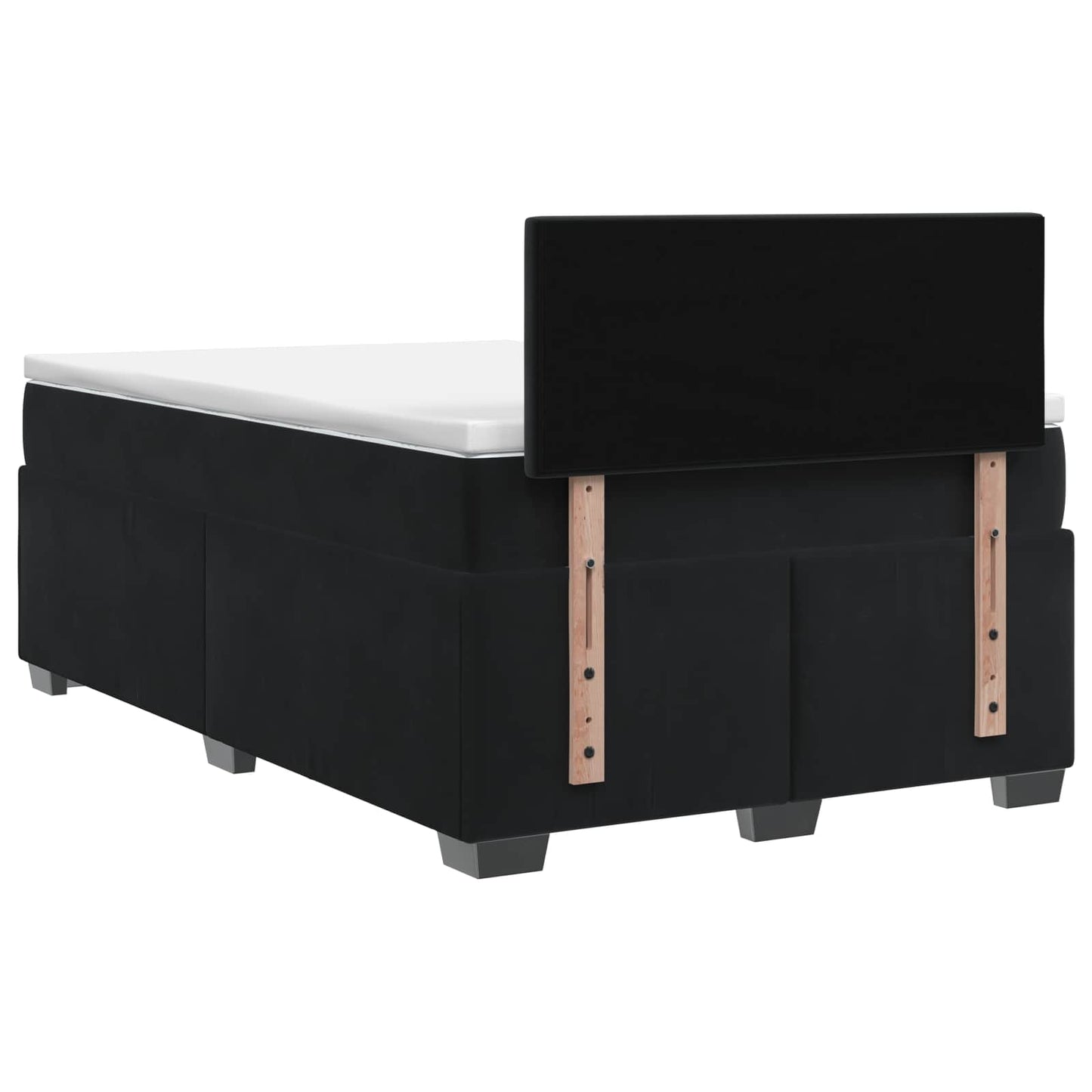 Postel Boxspring S Matrací S Čelo Černá 120 X 200 Cm Samet