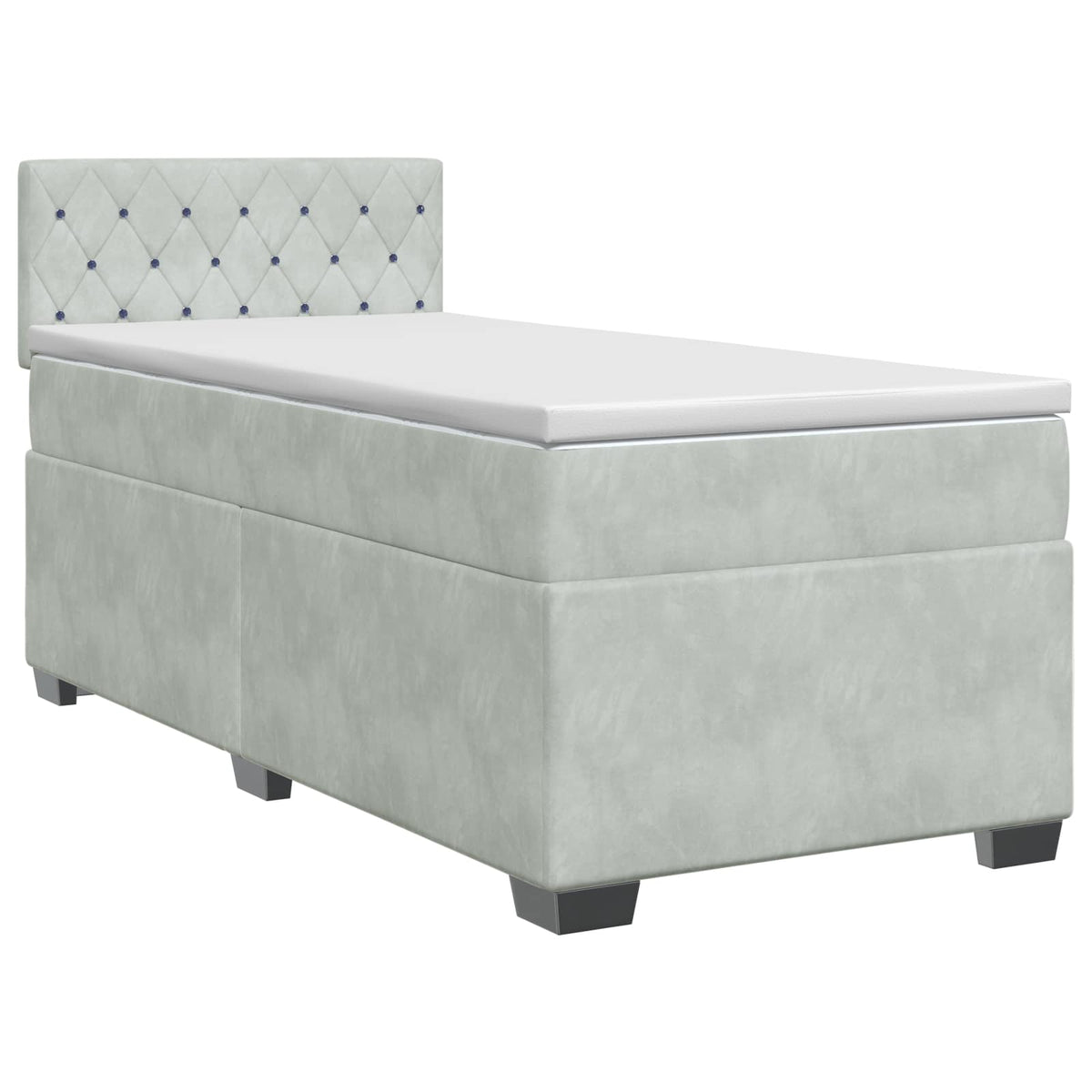 Postel Boxspring S Matrací S Čelo 90 X 190 Cm Samet