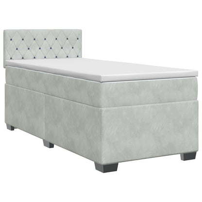 Postel Boxspring S Matrací S Čelo 90 X 190 Cm Samet