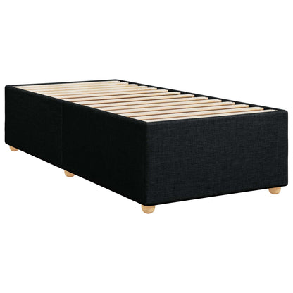 Postel Boxspring S Matrací S Čelo Černá 90 X 200 Cm Textil