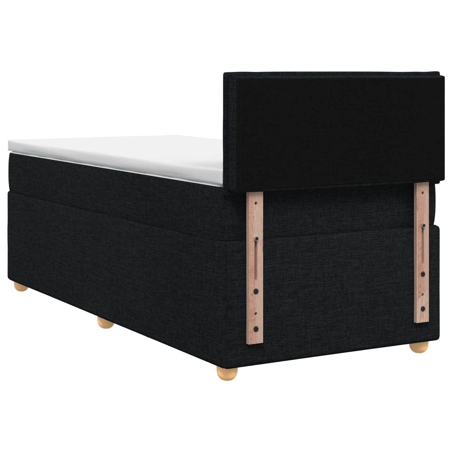 Postel Boxspring S Matrací S Čelo Černá 90 X 200 Cm Textil