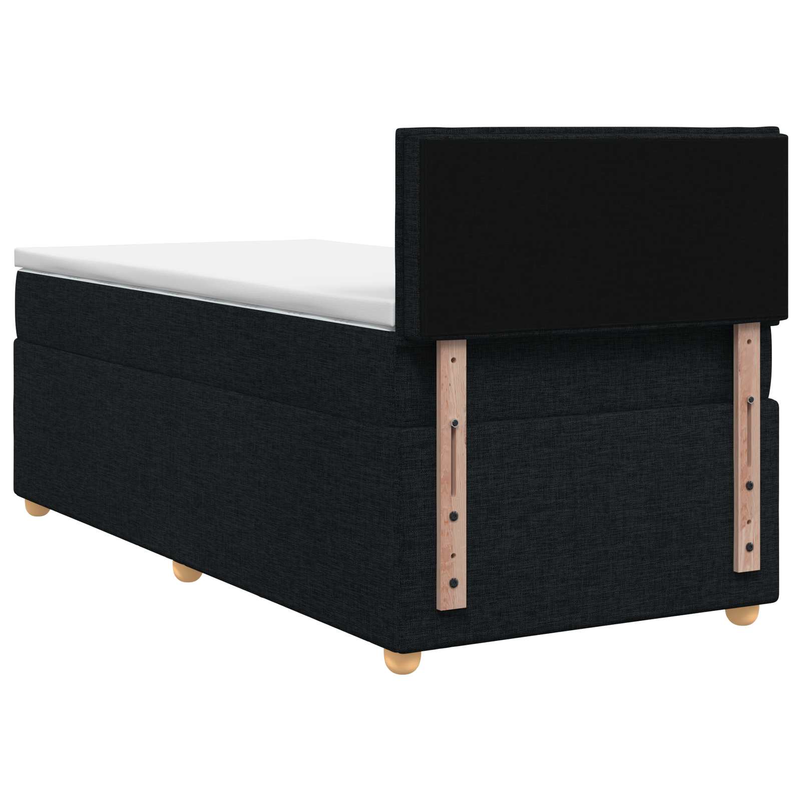 Postel Boxspring S Matrací S Čelo Černá 90 X 200 Cm Textil