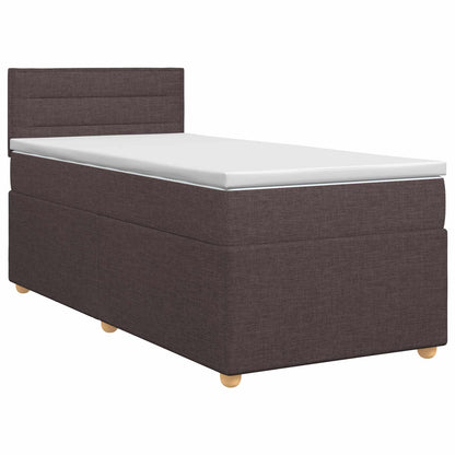 Postel Boxspring S Matrací Tmavě Hnědá 90 X 200 Cm Textil