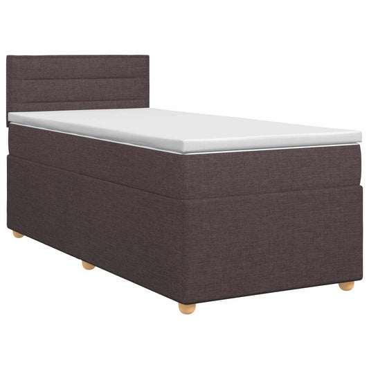 Postel Boxspring S Matrací Tmavě Hnědá 90 X 200 Cm Textil