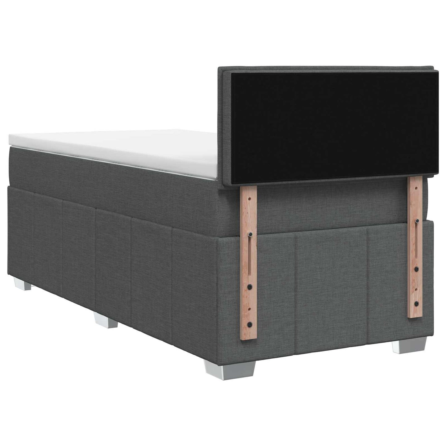 Postel Boxspring S Matrací S Čelo Tmavě Šedá 90 X 200 Cm Textil