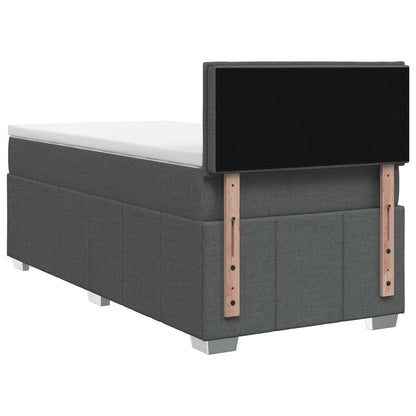 Postel Boxspring S Matrací S Čelo Tmavě Šedá 90 X 200 Cm Textil
