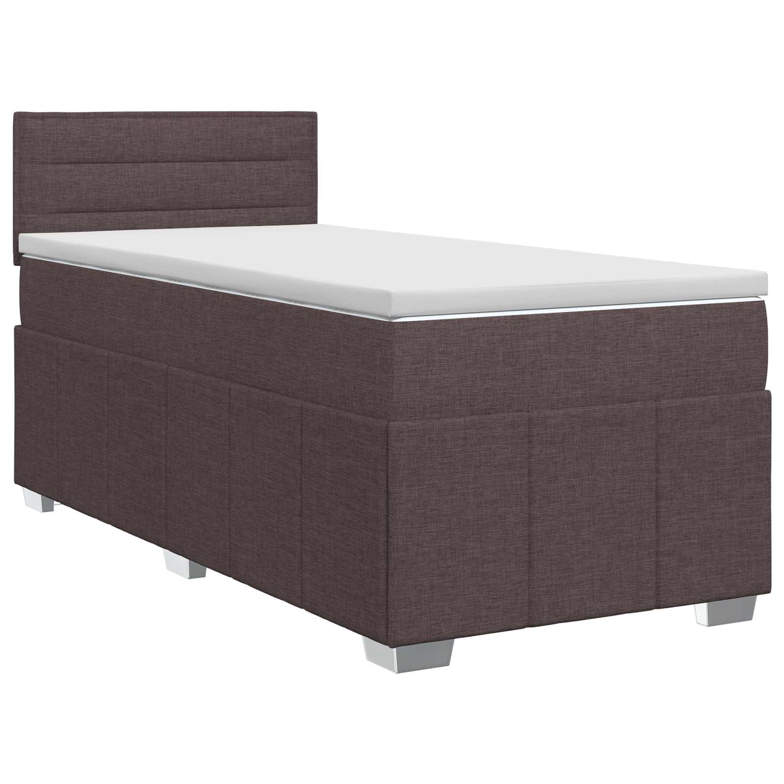 Postel Boxspring S Matrací Tmavě Hnědá 90 X 200 Cm Textil