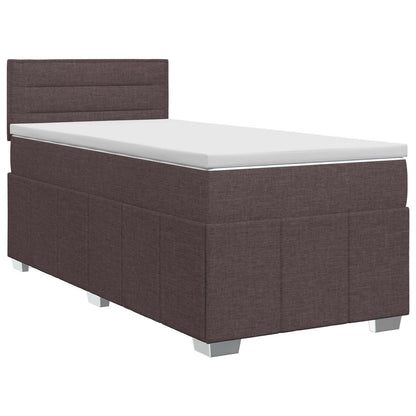 Postel Boxspring S Matrací Tmavě Hnědá 90 X 200 Cm Textil