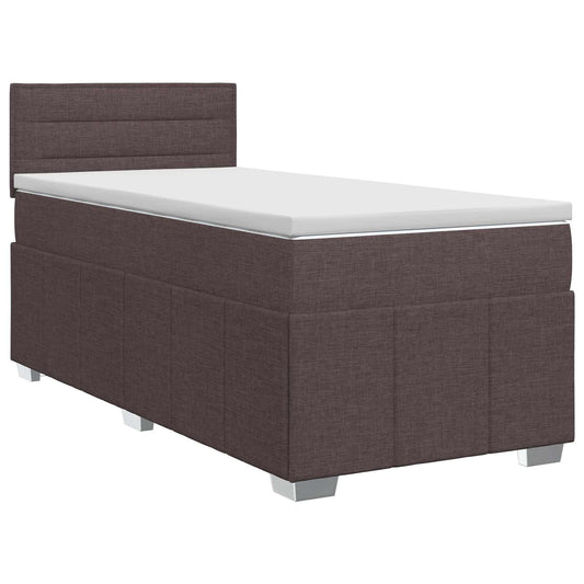 Postel Boxspring S Matrací Tmavě Hnědá 90 X 200 Cm Textil