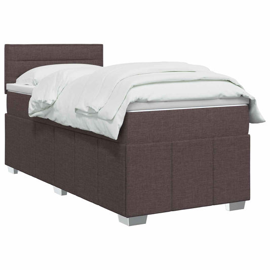 Postel Boxspring S Matrací Tmavě Hnědá 90 X 200 Cm Textil