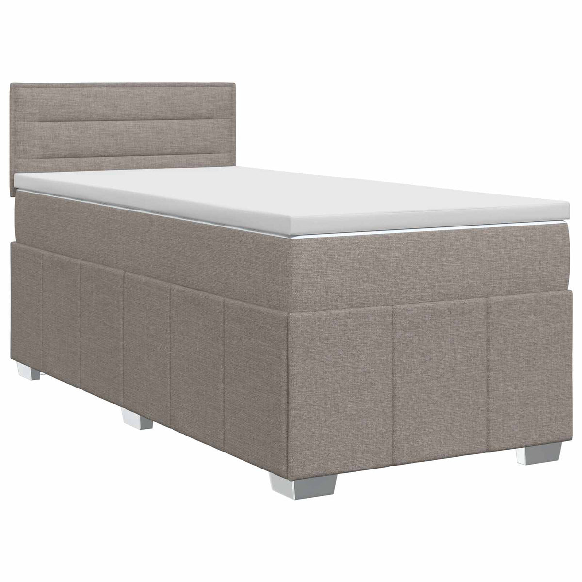 Postel Boxspring S Matrací S Čelo Taupe 90 X 200 Cm Textil